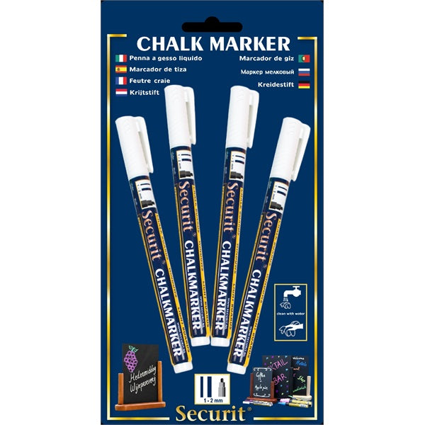 Chalkmarkers 4 Pack White Small