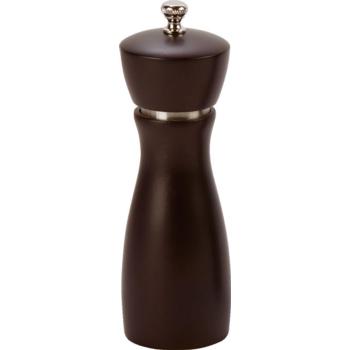 Pepper Mill 6'' Rubber Wood S/S with Carbon Steel Grinder