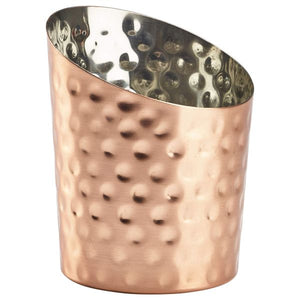 Hammered Copper Plated Angled Cone 9.5 x 11.6cm (Dia x H)