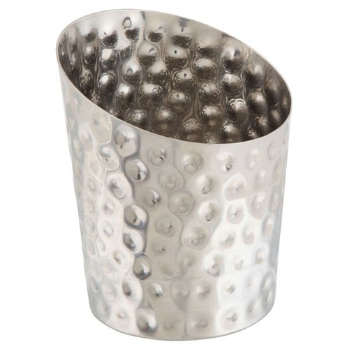 Hammered Stainless Steel Angled Cone 9.5 x 11.6cm (Dia x H)