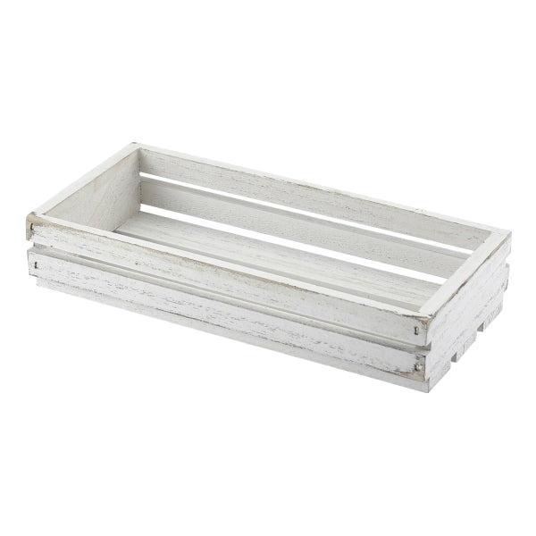 Wooden Crate White Wash Finish 25 x 12 x 5cm