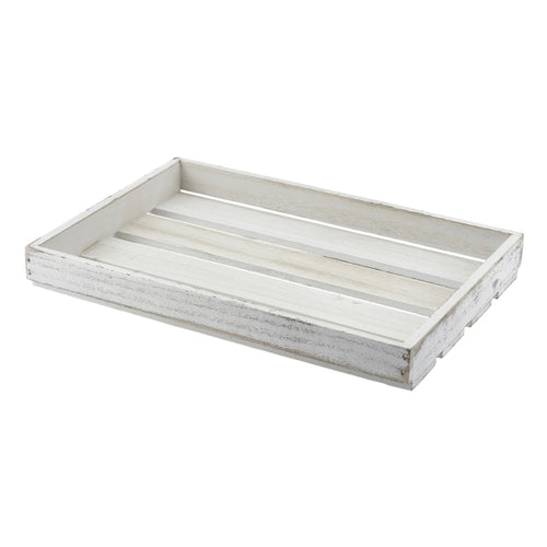 Wooden Crate White Wash Finish 35 x 23 x 4cm