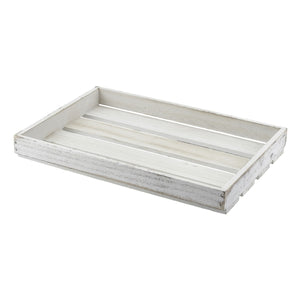 Wooden Crate White Wash Finish 35 x 23 x 4cm