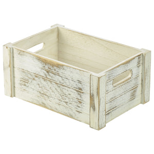 Wooden Crate White Wash Finish 34 x 23 x 15cm