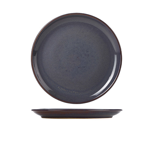 Terra Stoneware Rustic Blue Coupe Plate 24cm - Pack Of 6