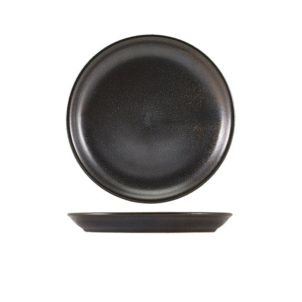 Terra Porcelain Black Coupe Plate 19cm - Pack Of 6