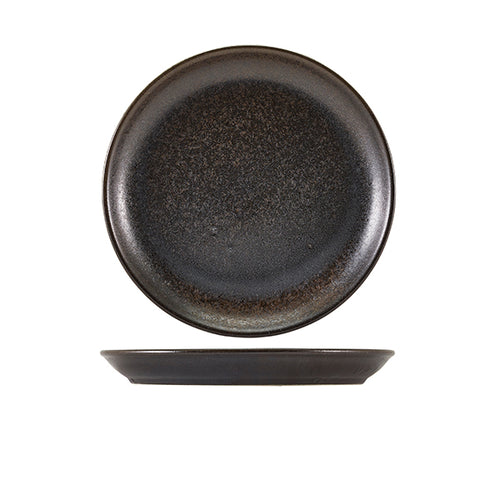 Terra Porcelain Black Coupe Plate 24cm - Pack Of 6