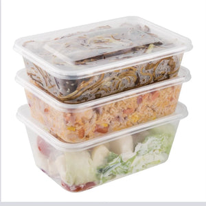 Fiesta Recyclable Plastic Microwavable Containers with Lid Medium 650ml (Pack of 250)