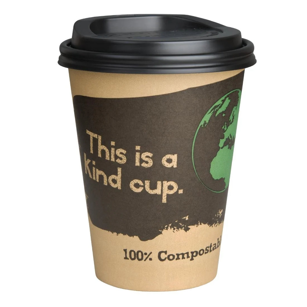Fiesta Compostable 12oz Hot Cups and Lids Bundle (Pack Of 50)