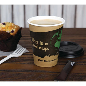 Fiesta Compostable 12oz Hot Cups and Lids Bundle (Pack Of 1000)