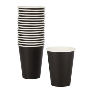 Fiesta Recyclable Coffee Cups Single Wall Black 340ml / 12oz  (Pack Of 50)
