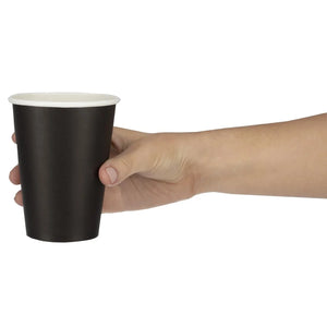 Fiesta Recyclable Coffee Cups Single Wall Black 340ml / 12oz  (Pack Of 50)