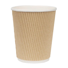 Fiesta Recyclable Coffee Cups Ripple Wall Kraft 225ml / 8oz  (Pack Of 500)