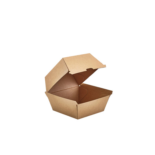 GenWare Compostable Kraft Burger Boxes 111mm (Pack of 150)