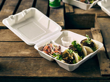 GenWare Compostable Bagasse Hinged 3 Compartment Food Container (200pcs)