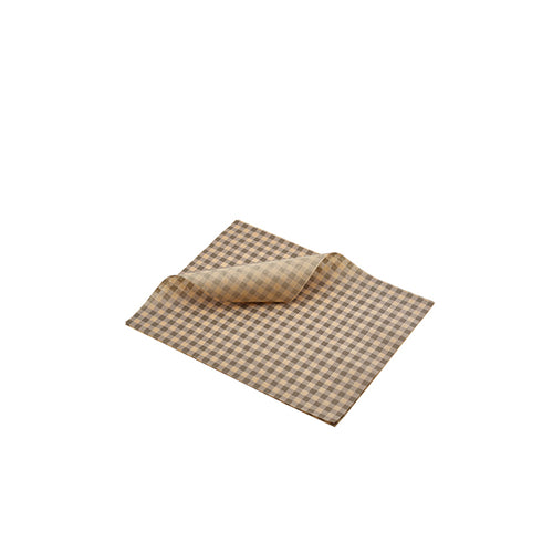 Greaseproof Paper Brown Gingham Print 25 x 20cm