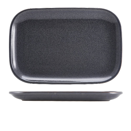 Terra Stoneware Rustic Blue Rectangular Plate 34.5 x 23.5cm - Pack Of 6