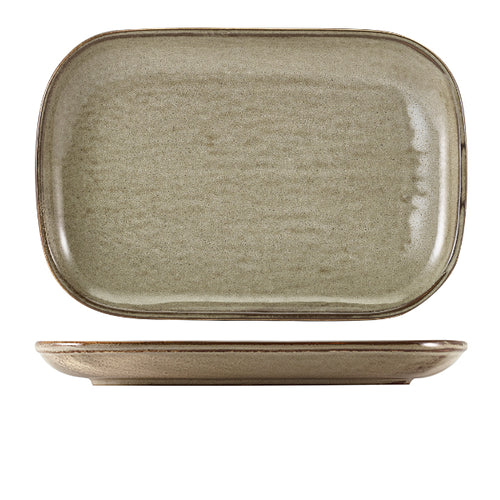 Terra Porcelain Grey Rectangular Plate 34.5 x 23.5cm - Pack Of 6