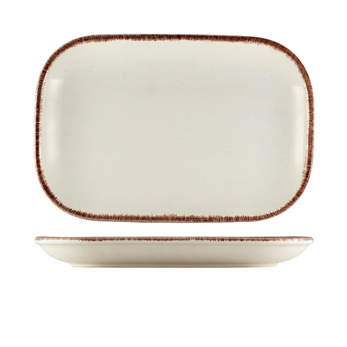 Terra Stoneware Sereno Brown Rectangular Plate 29 x 19.5cm - Pack Of 6