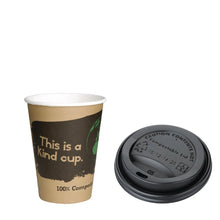 Fiesta Compostable 12oz Hot Cups and Lids Bundle (Pack Of 1000)