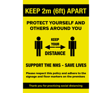 Keep 2 metre apart when entering - social distance notice