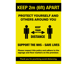 Keep 2 metre apart when entering - social distance notice