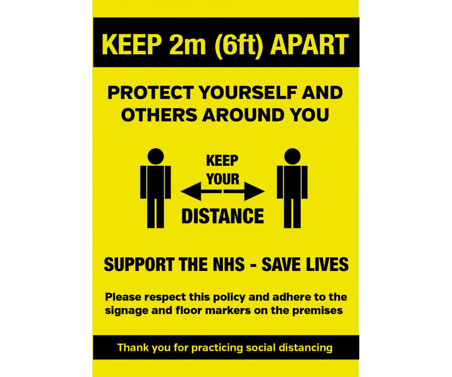 Keep 2 metre apart when entering - social distance notice