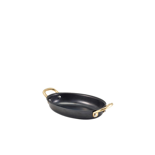 Black Vintage Steel Oval Dish 16.5 x 12.5cm - Qty 6