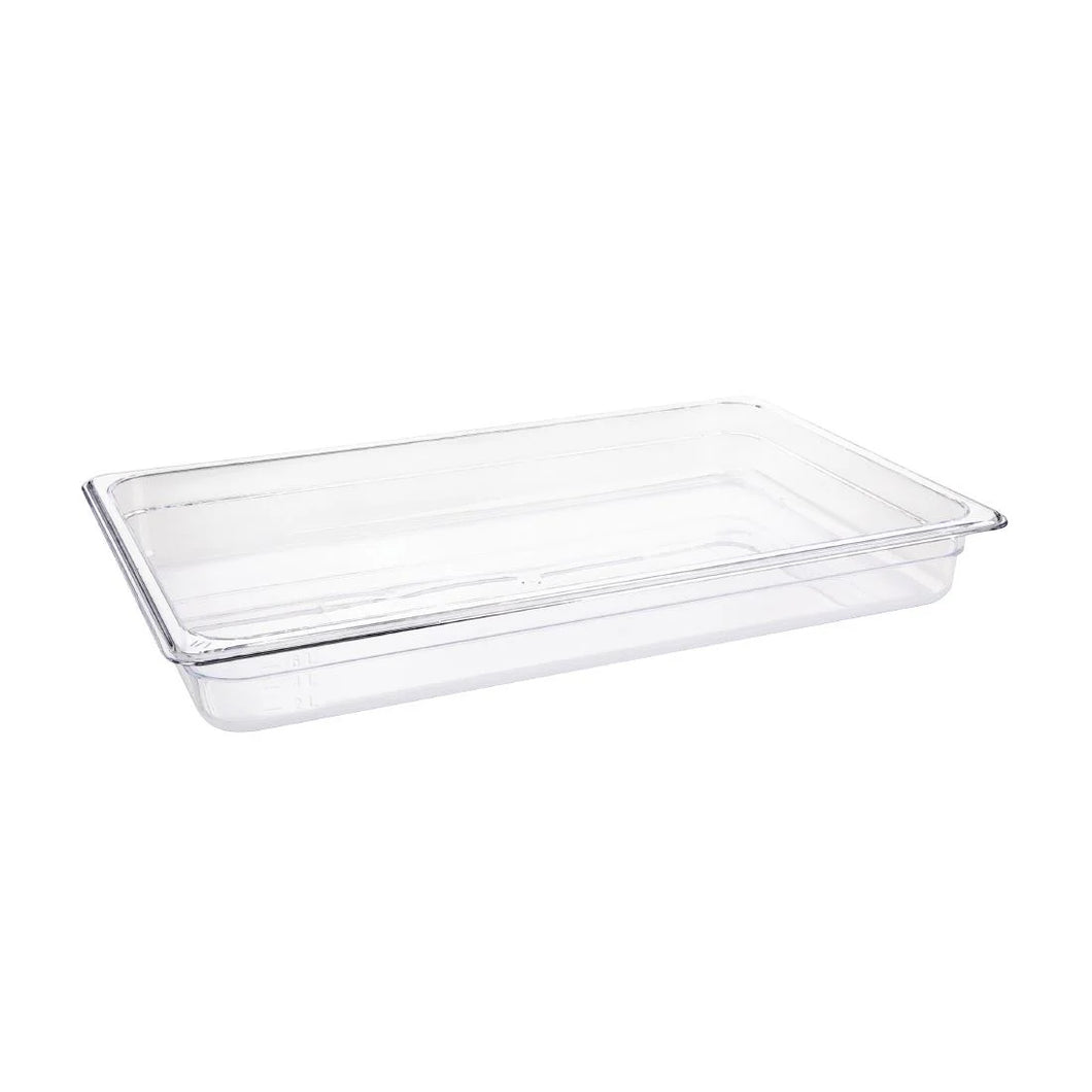Vogue Polycarbonate 1/1 Gastronorm Container 65mm Clear